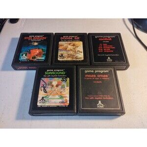 Atari 2600 Lot Of 5 Games - Tested & Work - Star Raiders, Dodge 'Em, Surround